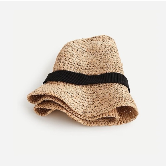 J. Crew 100% Rafia Women\'s Packable Straw Hat, Size M/L main image 6
